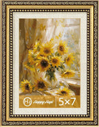 HappyHapi 5x7 Picture Frame Gold, Vintage Frames, 1 Pack | Vintage Picture by Happyhapi