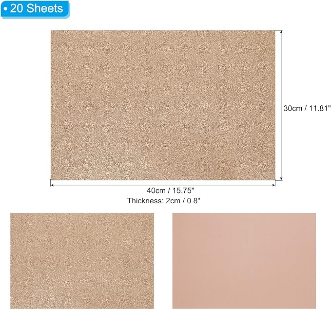 PATIKIL 20 Sheets 2mm Glitter Foam Sheet - Image 2