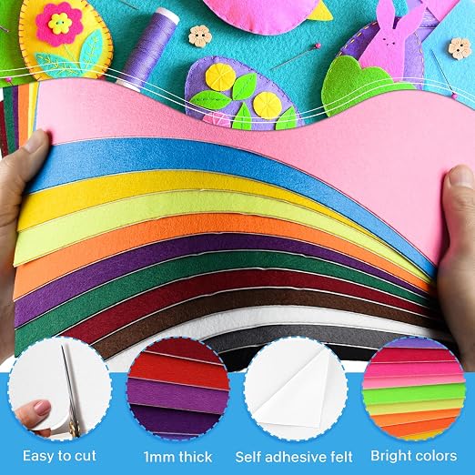 Morcheiong 12 Pcs Self Adhesive Felt Sheet Soft Felt Sheets - Image 3
