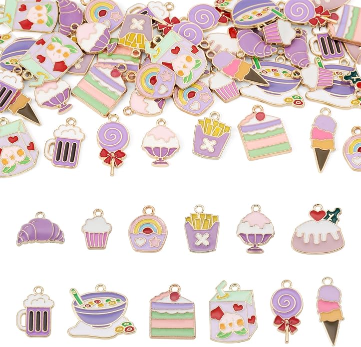 Enamel Food Charms Cute Assorted Food Pendants Sweet Dessert Charms by BoutigemJewelry