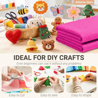 Felt Fabric Sheets 18" x 18" 1.6mm Soft Craft Felt, Fuchsia | Soft Precut Felt - Image 4