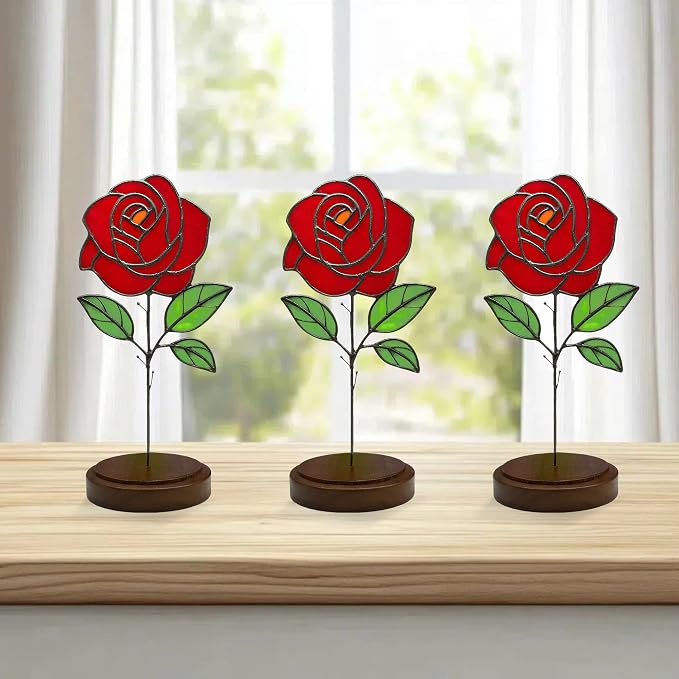 Glass Flowers, Stained Glass Rose - Image 6