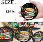 TDOOW Diamond Art Coasters 8 Pcs Colorful Book Diamond Painting Coasters Kit - Image 5