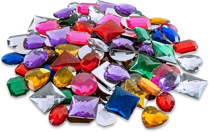 Super Z Outlet 1" Assorted Colorful Adhesive Stick-On Heart Star Round Shaped - Image 2