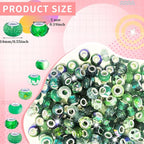 200Pcs Large Hole Beads Spacer Beads Dark Green Assorted European Craft Big - Image 2