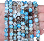 60pcs Round Loose Blue&Coffee Fire Agate Beads - Image 5