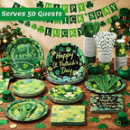 450 Pcs Happy St. Patrick's Day Tableware Set Decorations, Lucky Green Shamrock - Image 6