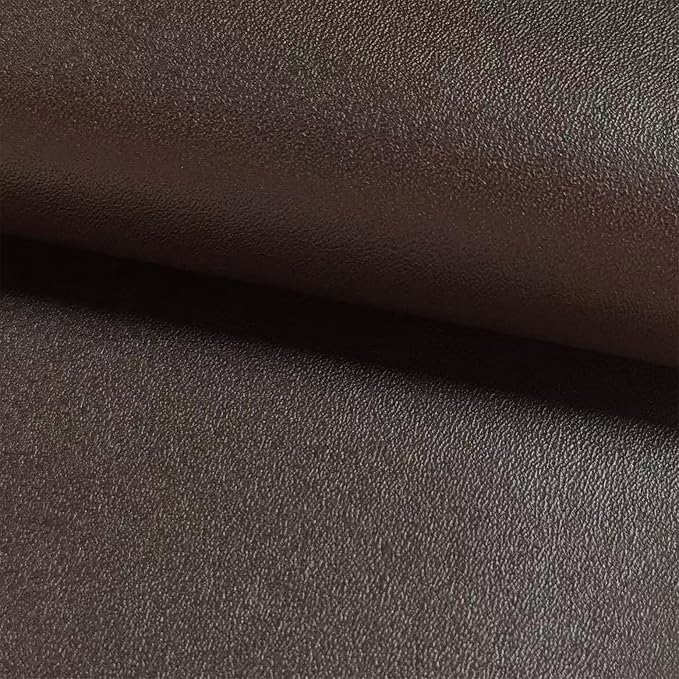 Brown Faux Leather Fabric 39"×55" Smooth Grain Upholstery Vinyl - Image 5