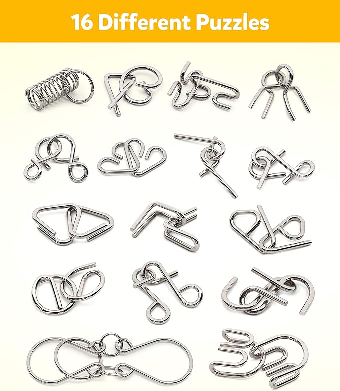 Coogam Metal Wire Puzzle Set of 16 - Image 2