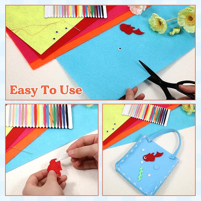 60pcs 15" × 12" 2mm Thick Soft Felt Fabric Sheet 60 Assorted Dark Series Colors - Image 4