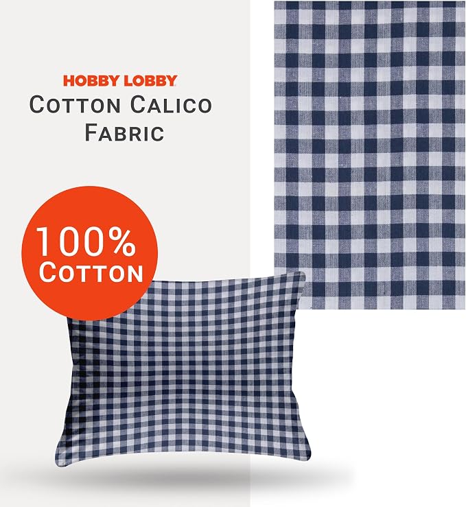 Hobby Lobby Blue Gingham Homespun Cotton Fabric, 2 Yards | Precut Fabric - Image 3