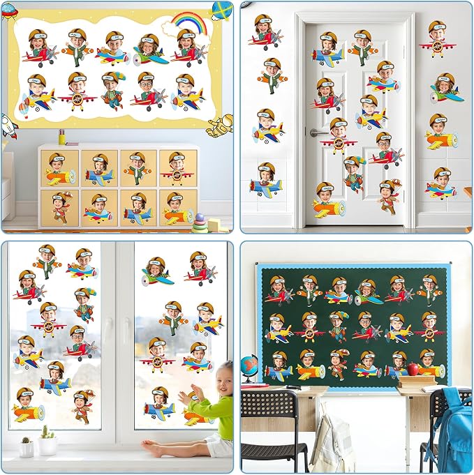 60pcs Pilot Airplane Cutouts Aircraft Bulletin Board Decorations Adventure - Image 7