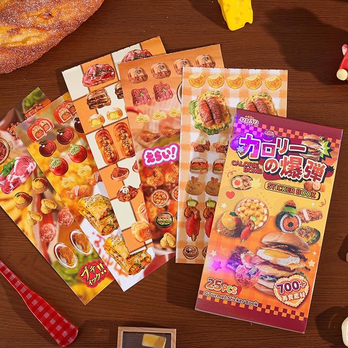 Girl's Japanese Retro Sticker Book, Food and Daily Life Theme - Image 3