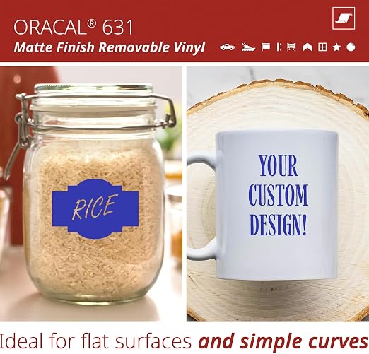 ORACAL 631 Matte King Blue Vinyl Durable Roll Easy to Weed Permanent Adhesive - Image 2