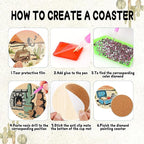 DOZEEZOP 8-Pack Diamond Art Coaster Kit - Image 3