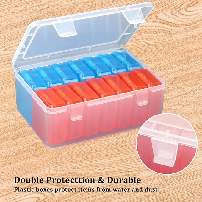 Mathtoxyz Small Bead Organizers, 15 Pieces Plastic Storage Cases Mini Clear - Image 3