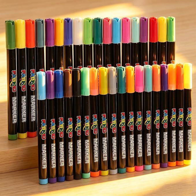YOUKOYI Fabric Markers, 36 Colors Acrylic Paint Pens, Fabric Decorating Kits No - Image 3