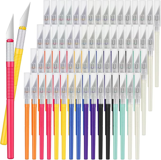 64 Pack Exacto Knife Set, Exacto Knives Bulk, Precision Craft Knife, Craft Knife by Tobeelec