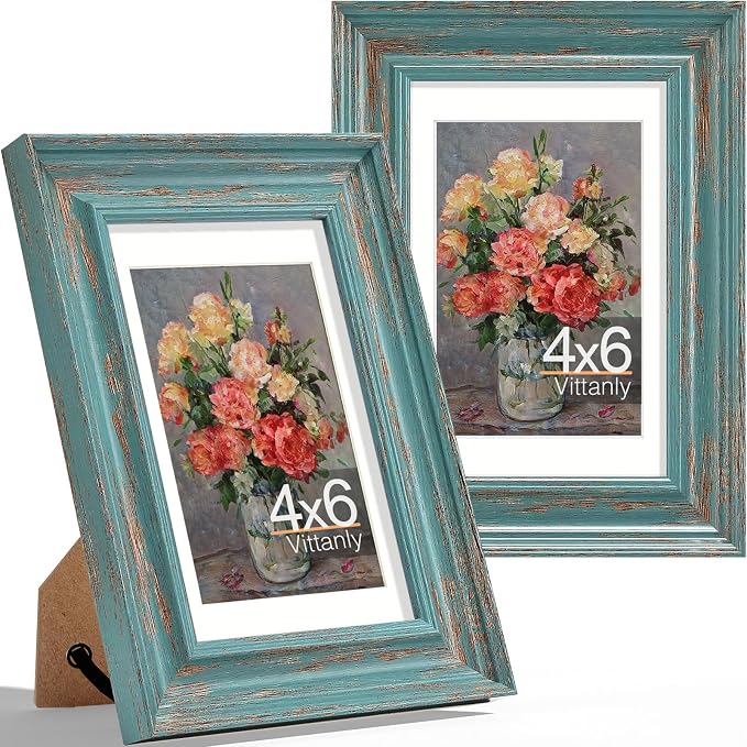 Vittanly 4x6 Picture Frames Set of 2, Ornate Vintage Photo Frame by Vittanly