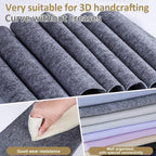 XSEINO 13 Rolls 8"x35" 1.4mm Thick Soft Felt Fabric Sheet 13 Assorted Black - Image 4