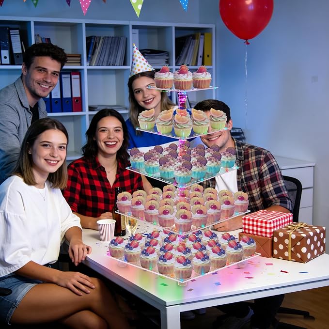 YestBuy Cupcake Stand – 5 Tier Premium Cupcake Holder – Acrylic Cupcake Tower - Image 5