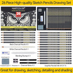 MARTCOLOR 26 Pcs Drawing Sketching Pencil Set, Graphite Pencils | Charcoal - Image 2