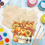 Unfinished Fall Wreaths Wood Crafts to Paint Set of 3, Unfinished Wood Cutouts - Image 7