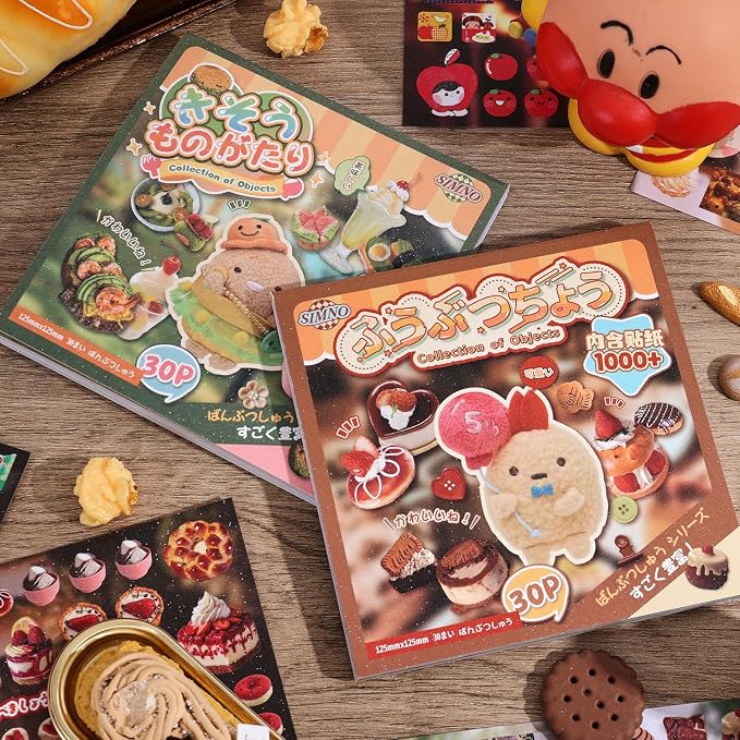 Girl's Japanese Retro Sticker Book, 1000+ Cute Comics Style Food Stickers - Image 6