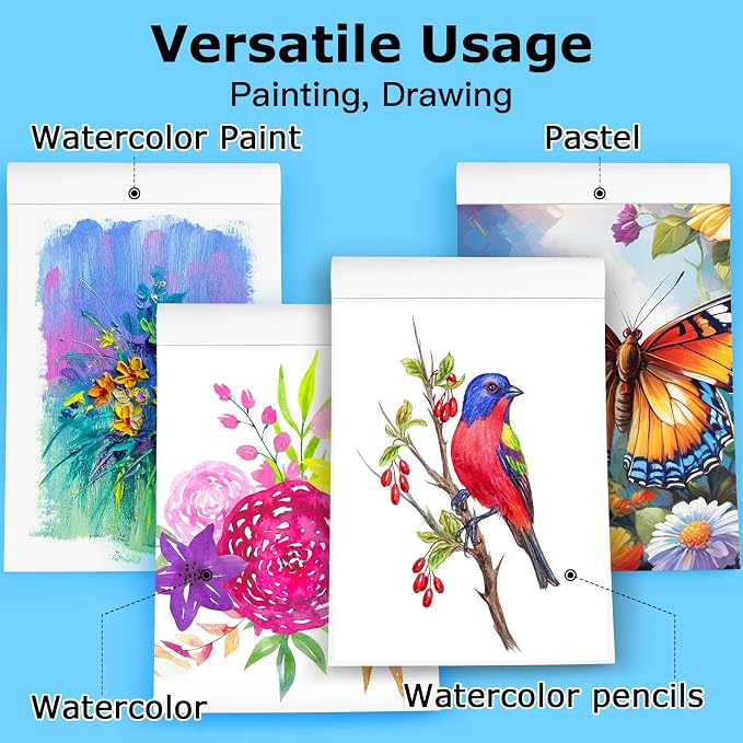 Hapikalor School Supplies for Teens, 140lb/300gsm, Premium Water Color Pad for - Image 5