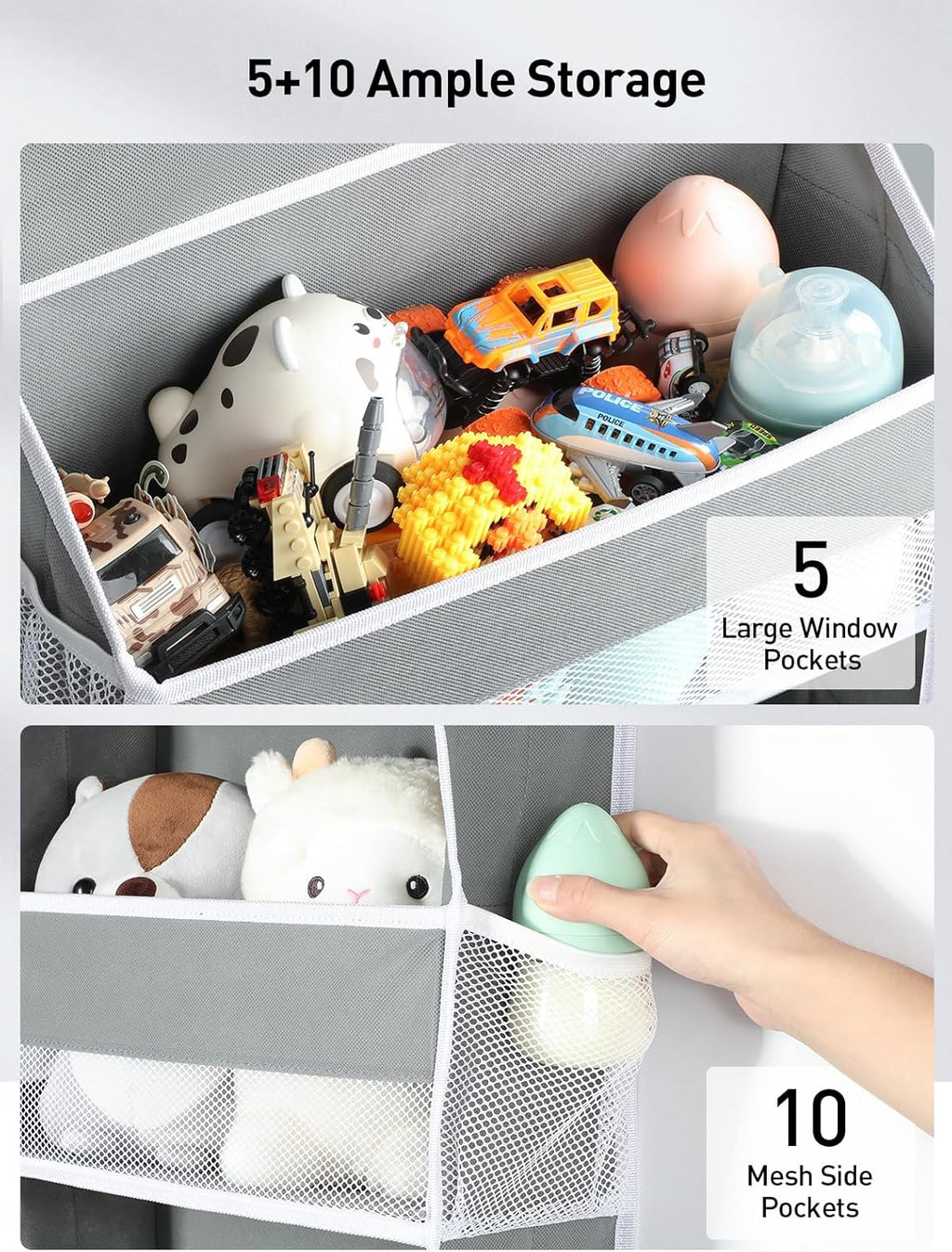 Yecaye 2 Pack Over The Door Organizer, 6-Tier Closet Door Hanging Organizer with 12 Mesh Pockets, Bathroom Organizers and Storage, Ultra Sturdy Large Capacity Over Door Storage Newborn Baby Essentials