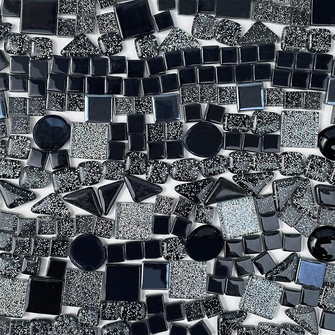 LITMIND 1.1 LB Black Irregular Glass Mosaic Tiles by LITMIND