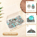 27Pcs Alloy Synthetic Turquoise Chandelier Component Links Charms, Vintage - Image 6
