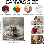 Painting by Numbers Kit for Adults Beginner, Ship Art Paint by Numbers Easy for - Image 6