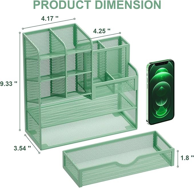 Marbrasse Mesh Pen Holder for Desk, Desk Organizers and Accessories for Office - Image 5