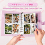 A5 Kpop Photocard Binder with 30 Pack 4-Pocket Card Pages, 6 Ring A5 Binder - Image 2