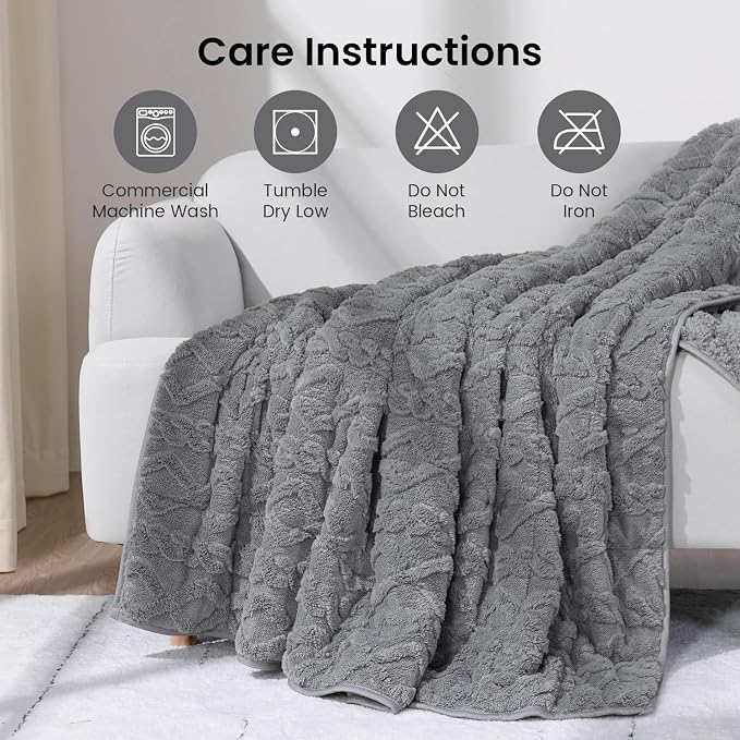 Drewin Weighted Blanket Twin Size 12lbs, Ultra-Cozy Warm Sherpa Weighted - Image 7