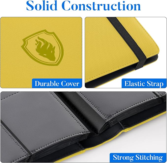 Premium 9 Pocket Card Binder for 360 Cards, Fabmaker PU Cover Trading Card - Image 2