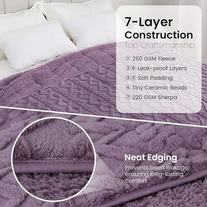 Drewin 15 lbs Weighted Blanket Queen Size, 60 x 80 inches, Dual Sided Soft - Image 6