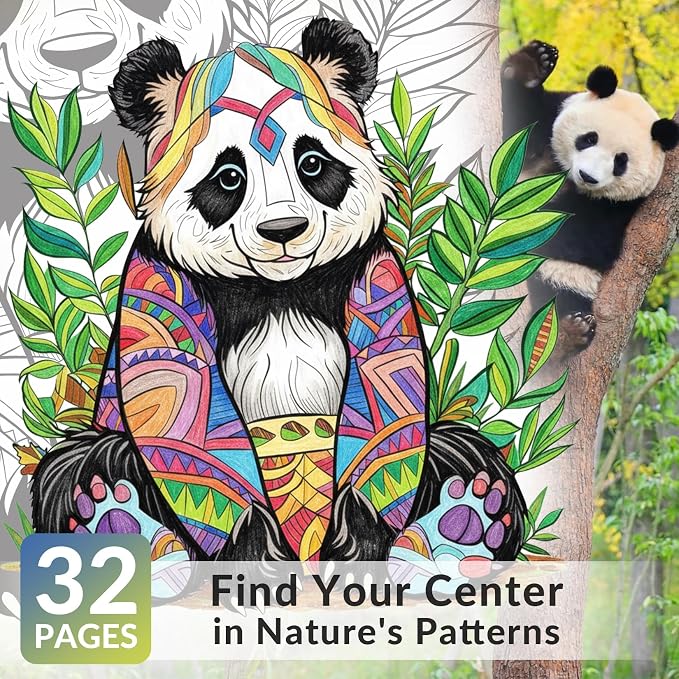 FUNLAVIE Adult Coloring Book – Mandala Animal Designs, Spiral Bound Premium - Image 5