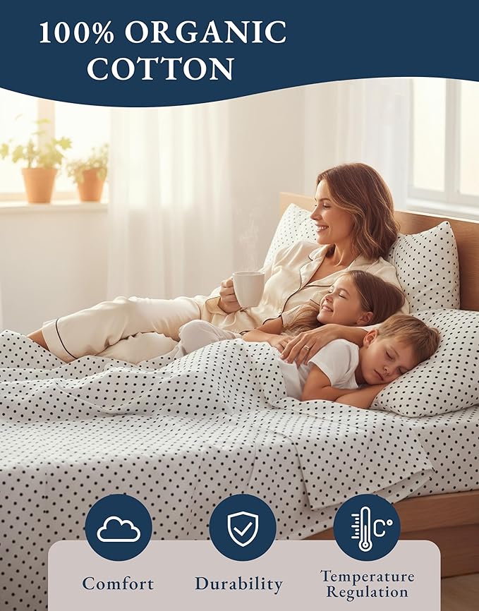 LANE LINEN 100% Organic Cotton Twin Sheets Set - Image 6