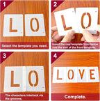 2 Pack - 1.5 Inch Letter Stencils Set, 72 Reusable Stencils - Image 4