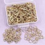 Swpeet Assorted 150Pcs Golden Keychain Making Kit, Swivel Trigger Hook - Image 4
