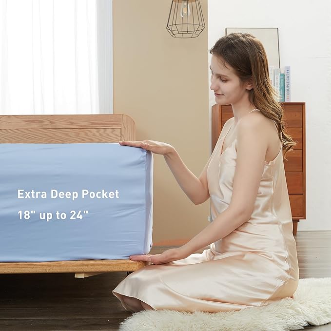 Sunflower Queen Fitted Sheet, 1-Piece Extra Deep Pocket Fitted Bottom Sheet 22" - Image 3