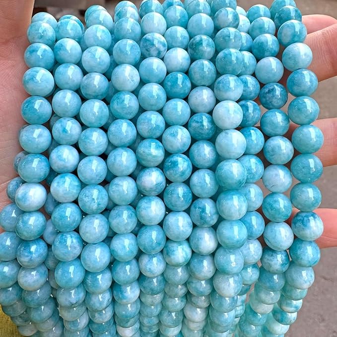 90pcs 4mm Natural Stone Beads Larimar Blue Stone Round Loose Beads by NaturalStoneBeads