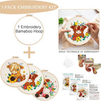 Nuberlic Highland Cow Embroidery Kit 3 Pack Embroidery Kits - Image 4