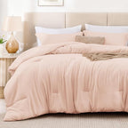 Love's cabin Pink Queen Comforter Set, 3-Piece Prewashed Bed Set - Image 2