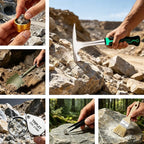 25PCS Rock Hammer Kit for Rock Hounding, Complete Geology Kit - Image 5