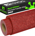 VINYL FROG Red Glitter HTV Vinyl Heat Transfer Vinyl Roll 12" x 5ft Red Iron on by VINYLFROG