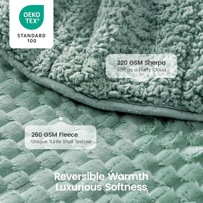 Super Fuzzy Soft Fleece Sherpa Weighted Blanket 15 lbs - Image 3
