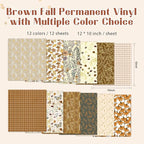 Tintnut Thanksgiving Permanent Vinyl 12 Pcs 12x10in Fall Adhesive Vinyl | Brown - Image 2